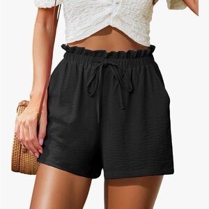 Women's FREEOAK Chic High Waist Black Shorts